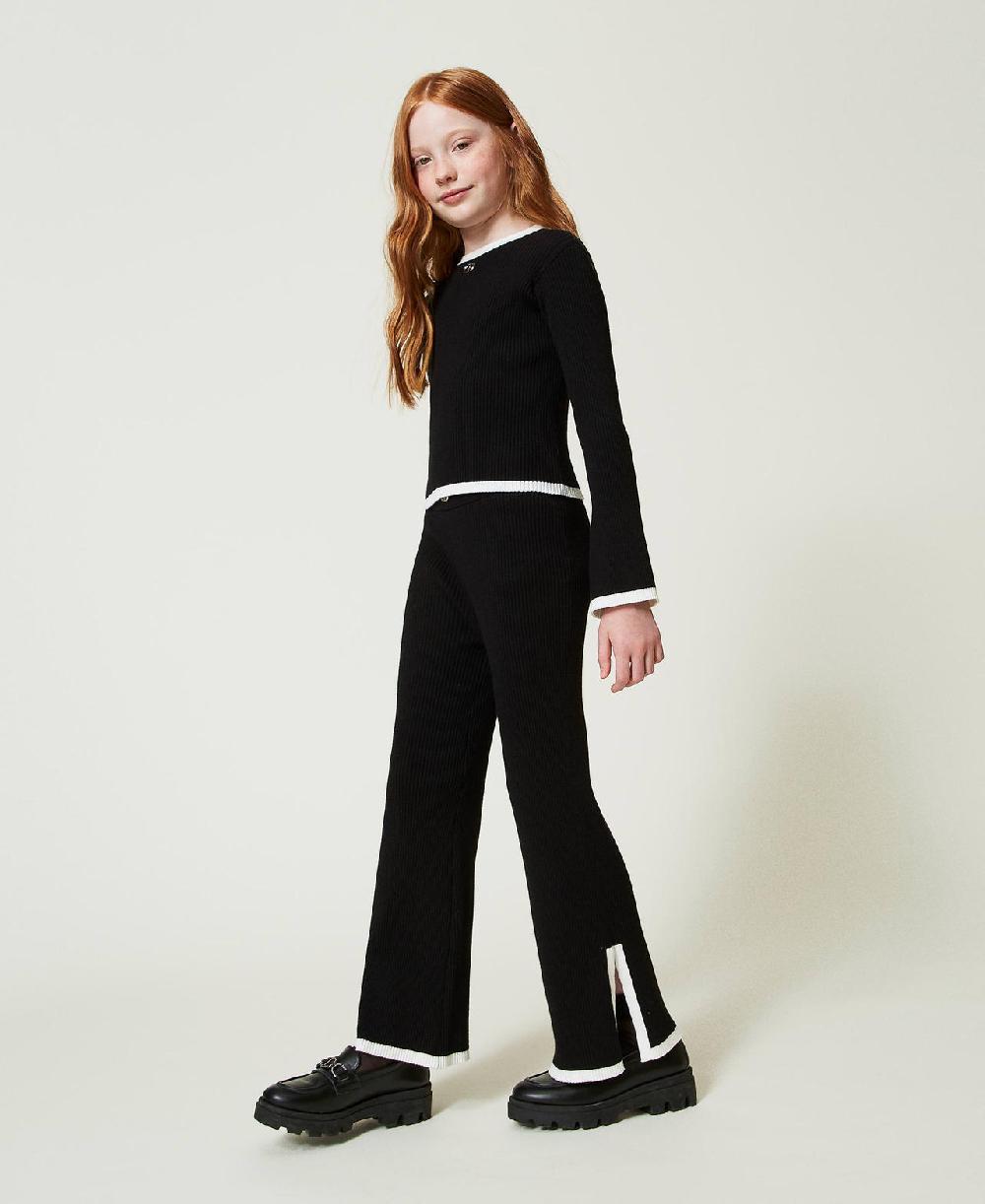 Scee by twin set Maglia e pantaloni ampi a costine Offerte stagionali
