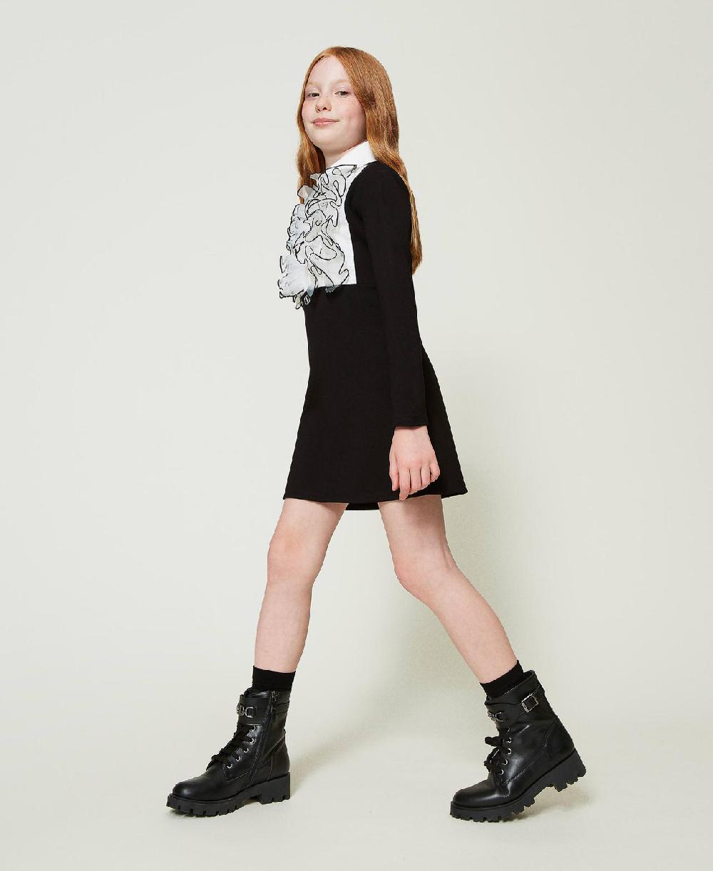 Scee by twin set Abito corto con volant in organza Comprane uno, ottenene uno gratis