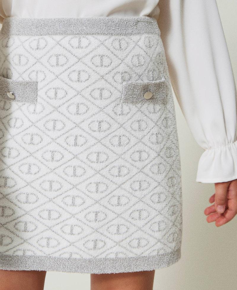Scee by twin set Gonna corta in maglia jacquard con Oval T Acquista Ora