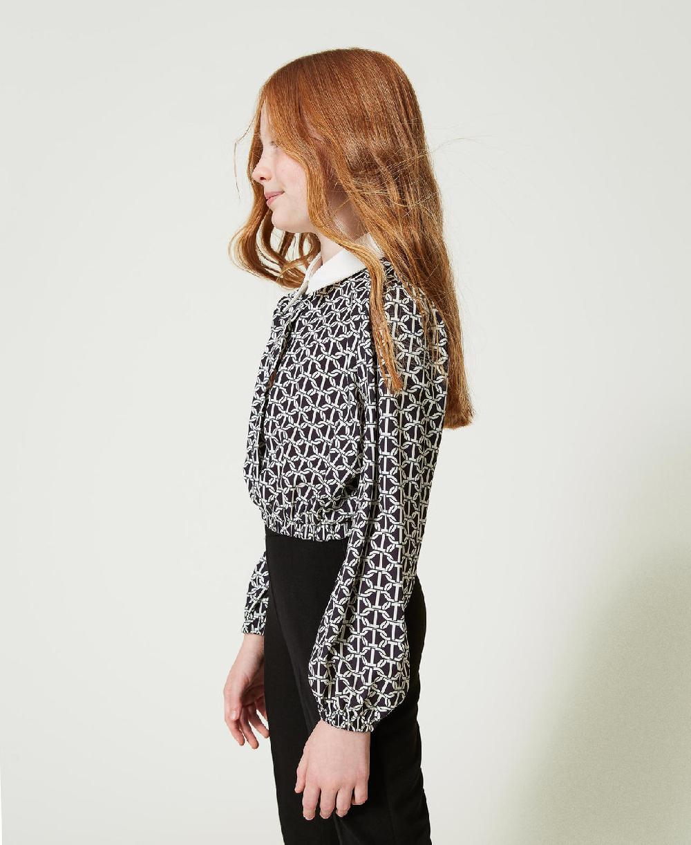Scee by twin set Blusa in crêpe de Chine con stampa Online