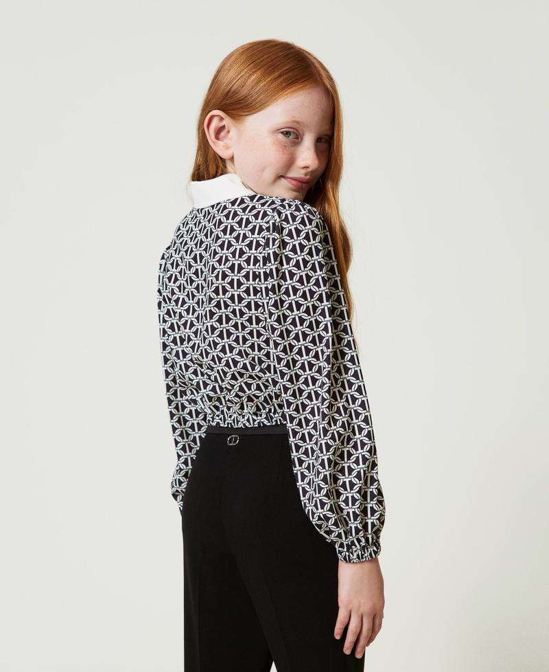 Scee by twin set Blusa in crêpe de Chine con stampa Online