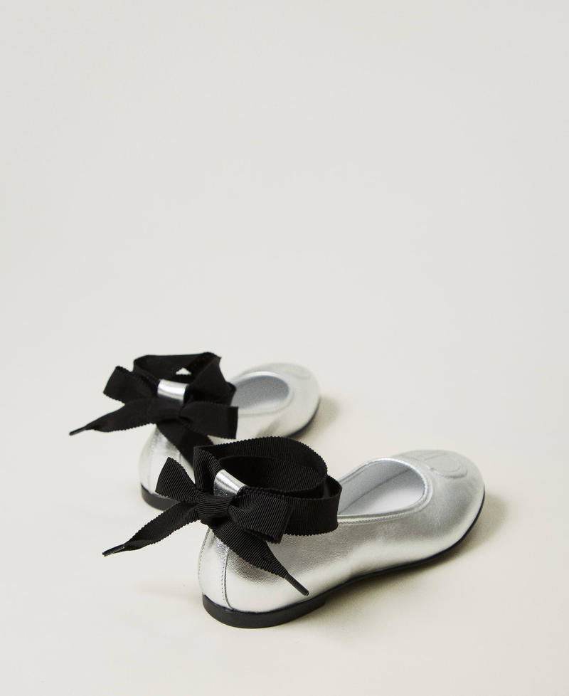 Scee by twin set Ballerine in pelle con nastri In Vendita