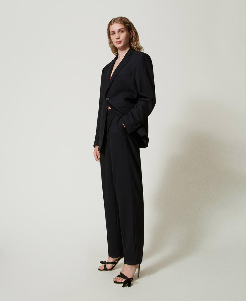 Scee by twin set Pantaloni in serge misto lana Saldi