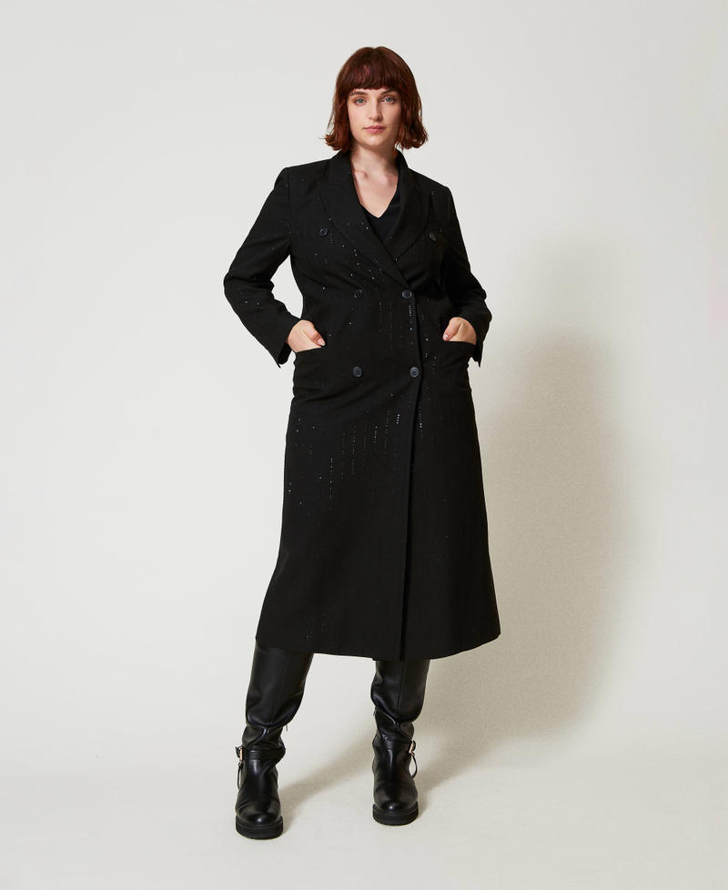 Scee by twin set Cappotto in panno con paillettes Hotsell