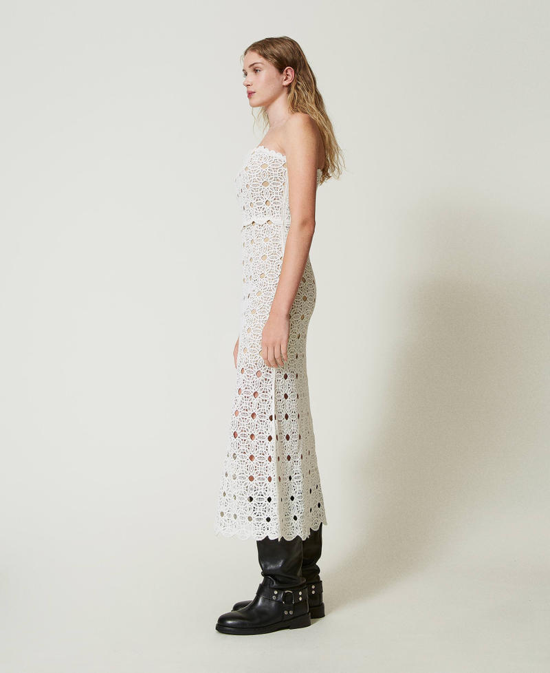 Scee by twin set Abito lungo bustier in maglia crochet In Saldo