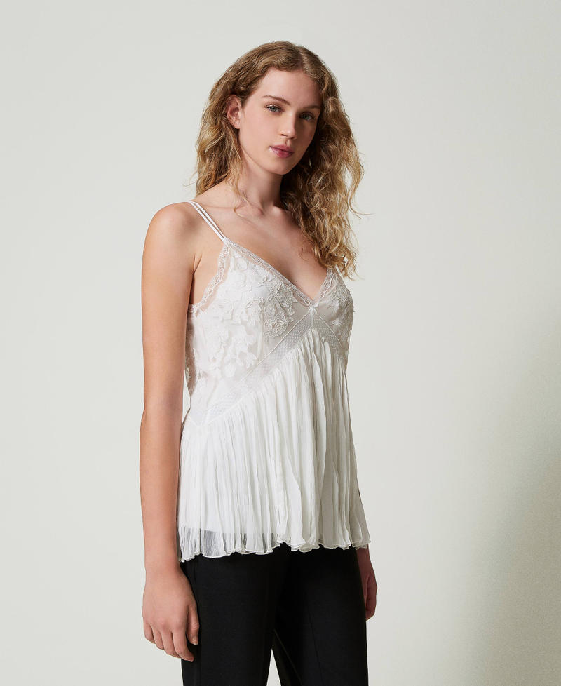 Scee by twin set Top in creponne e tulle Moda