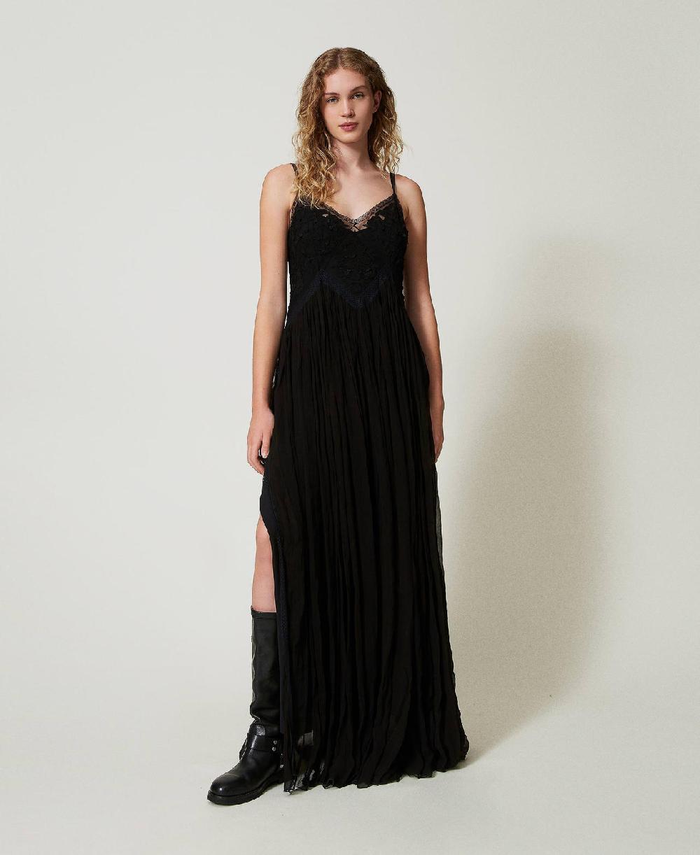 Scee by twin set Abito lungo in creponne e tulle Italia