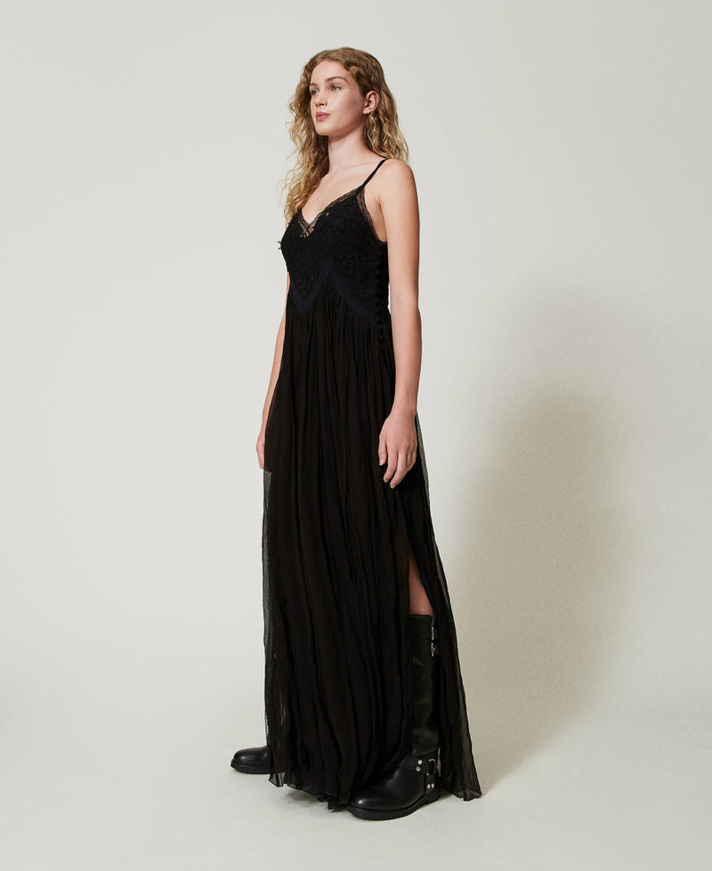 Scee by twin set Abito lungo in creponne e tulle Italia
