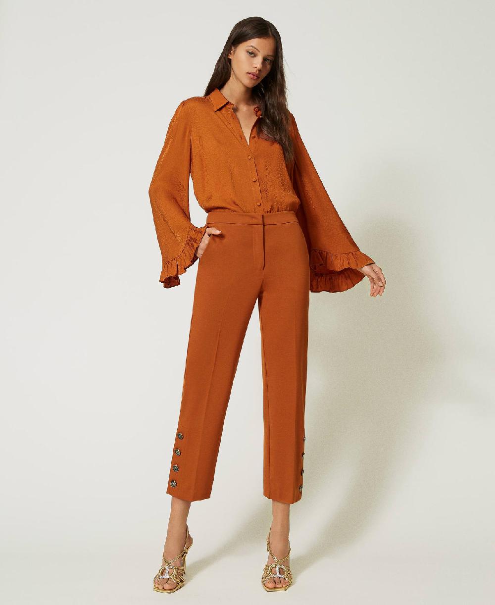 Scee by twin set Pantaloni cropped con bottoni Nuovo