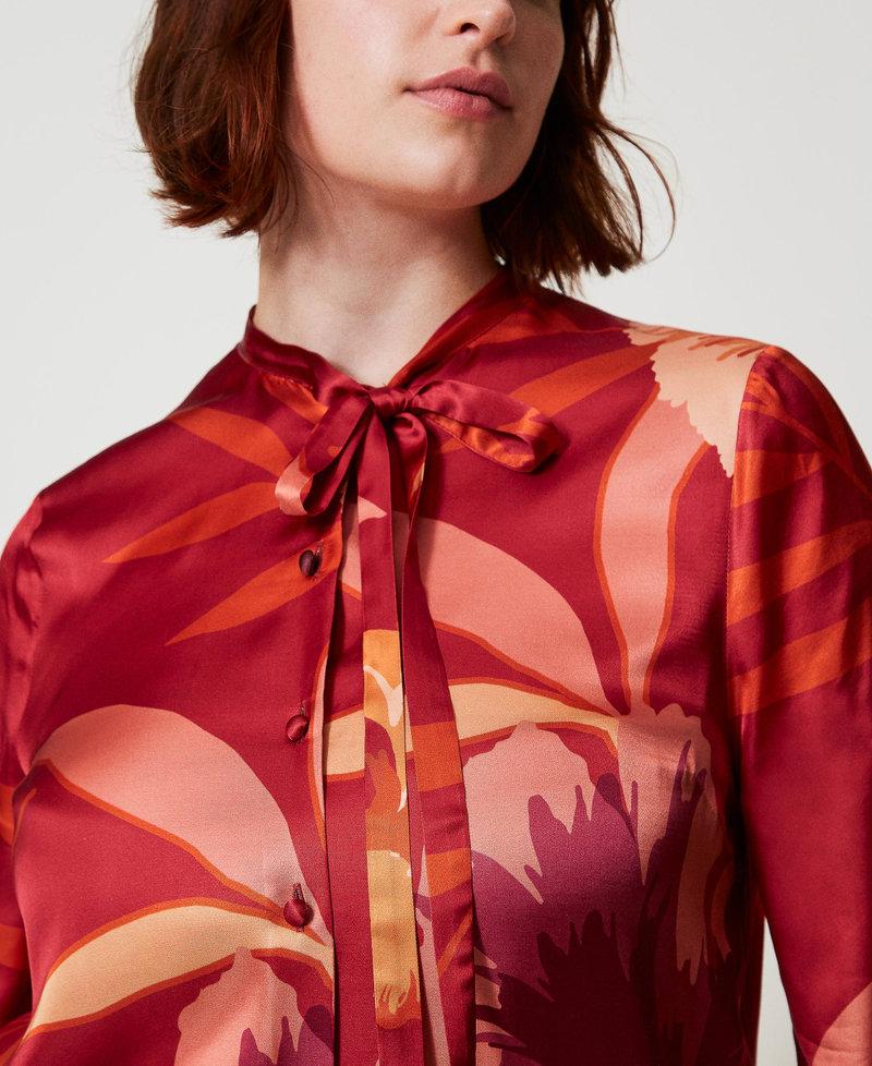 Scee by twin set Camicia in raso a fiori Acquista Ora