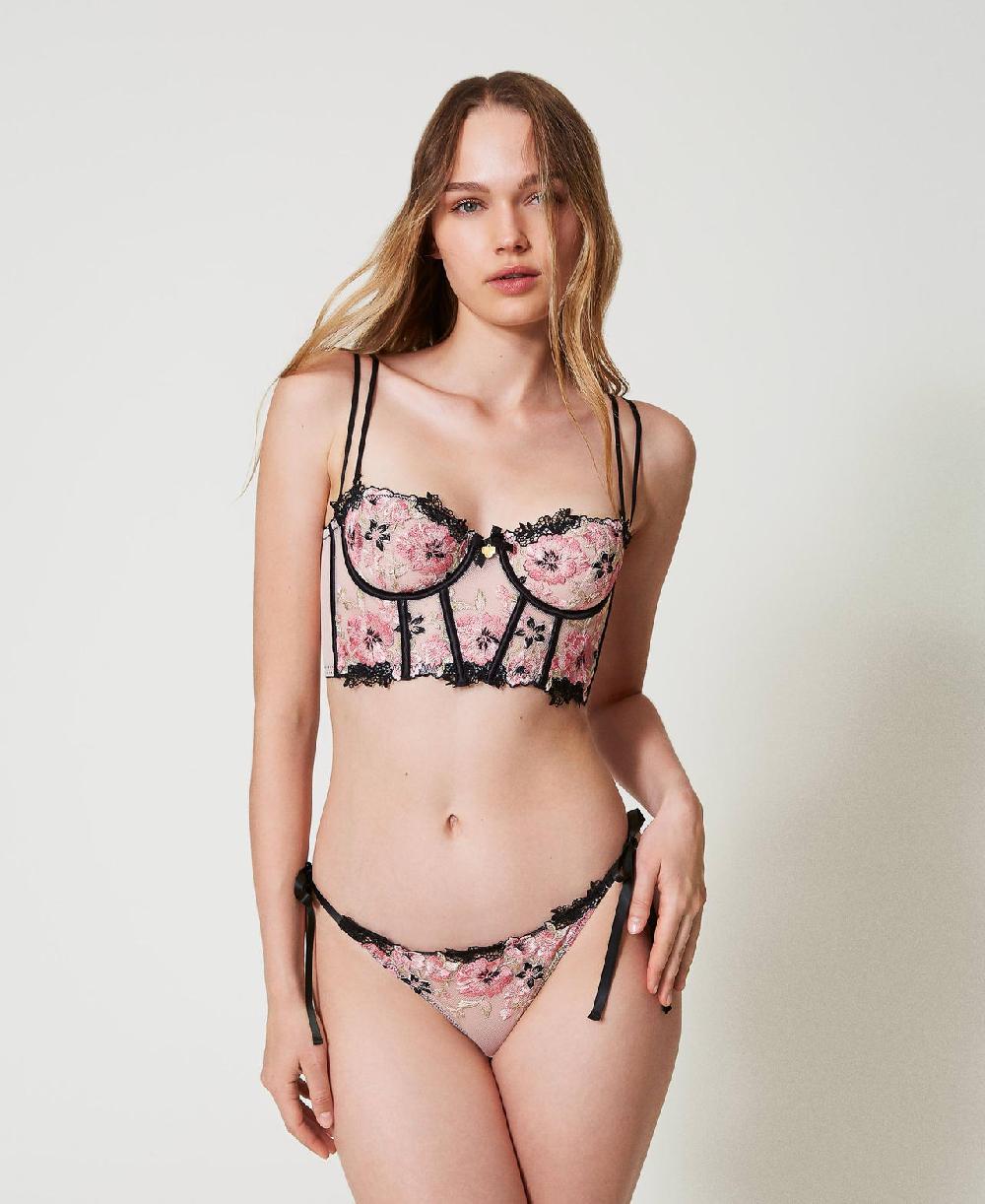 Scee by twin set Bustino in tulle con ricamo Promozione Limitata