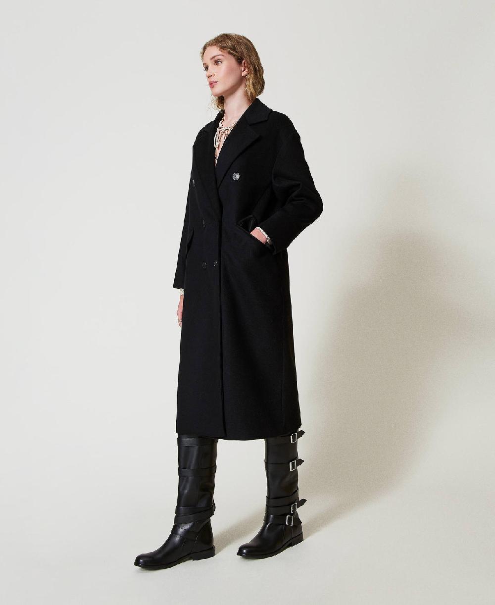Scee by twin set Cappotto di linea morbida in misto lana Fino Al -60%
