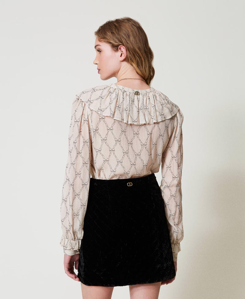 Scee by twin set Blusa in creponne con stampa fiocchi Shopping Online