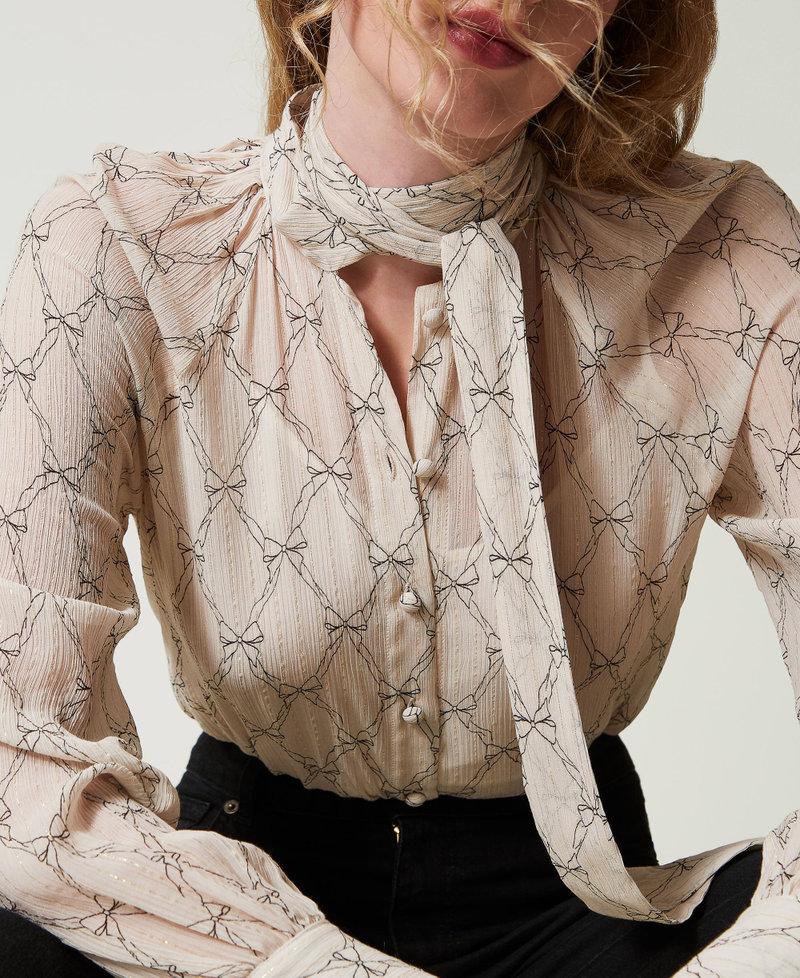 Scee by twin set Camicia in creponne con stampa fiocchi Novità