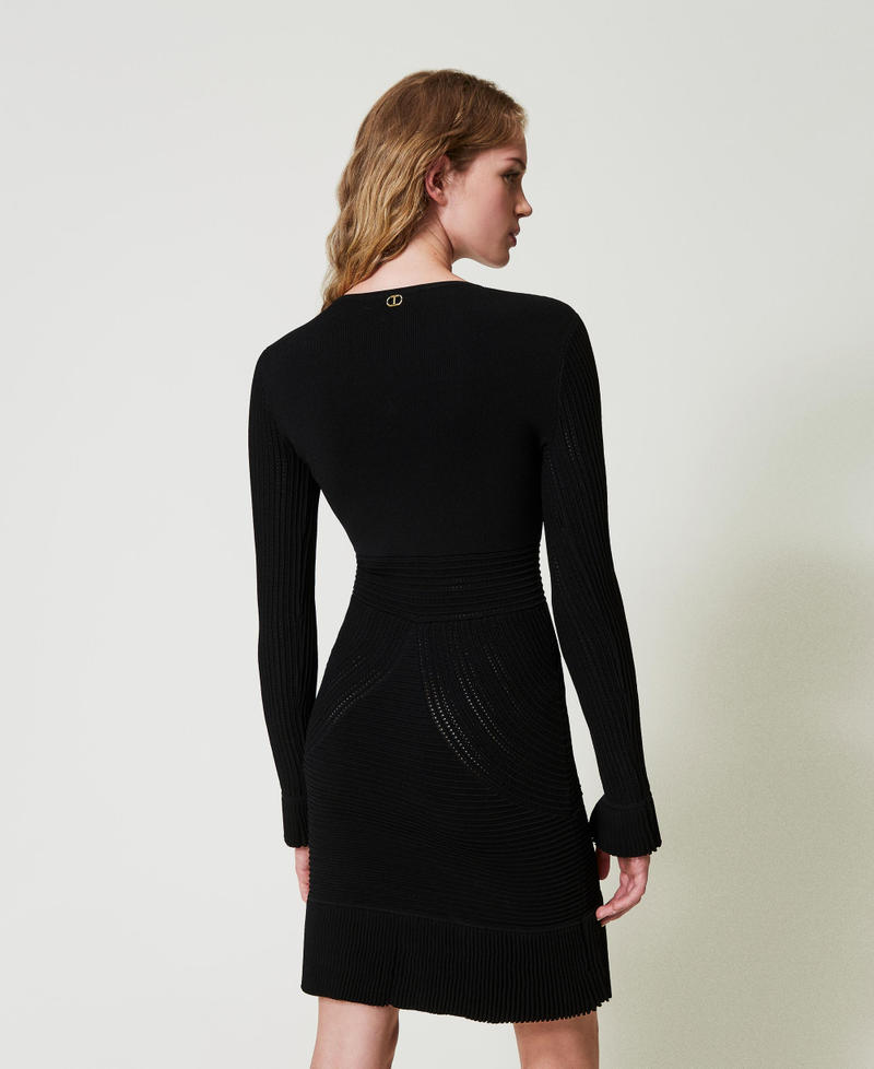 Scee by twin set Abito corto in maglia con mix di punti Presa