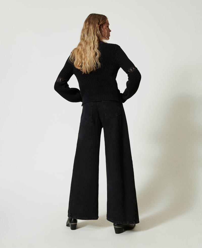 Scee by twin set Jeans cropped con doppi bottoni Sconto