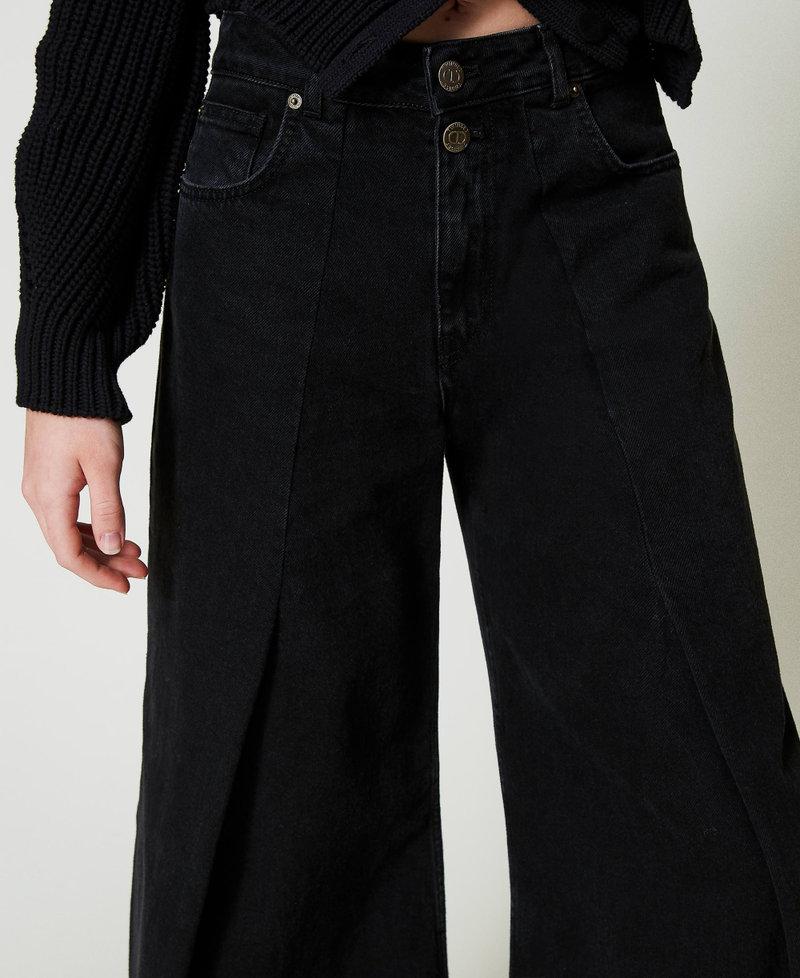 Scee by twin set Jeans cropped con doppi bottoni Sconto
