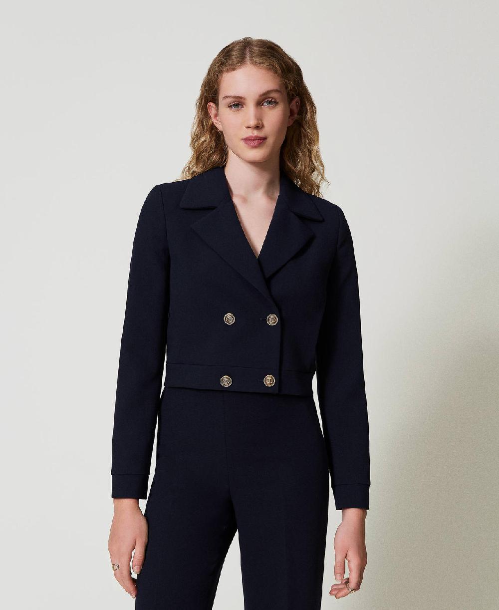 Scee by twin set Giacca cropped in cady crêpe Outlet
