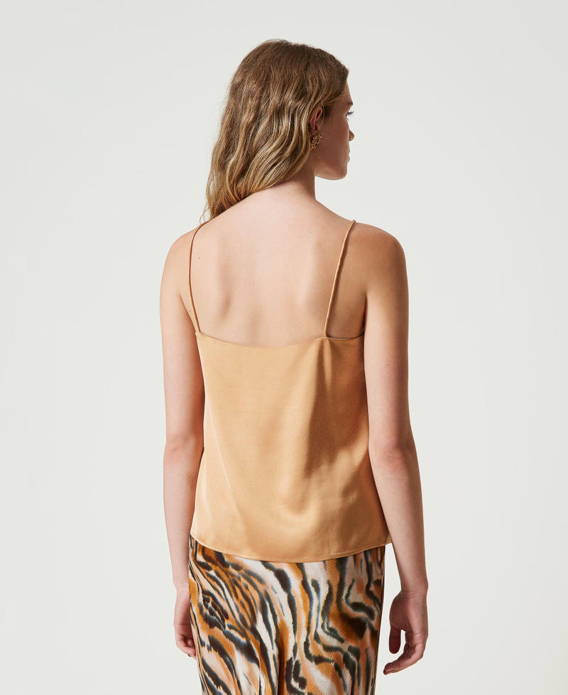 Scee by twin set Top in raso con scollo dritto Vendite Flash