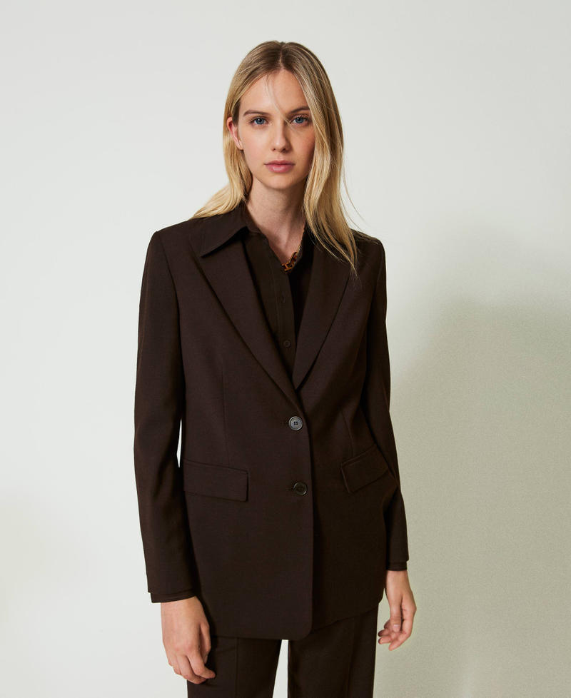 Scee by twin set Giacca blazer in lana stretch Nuova