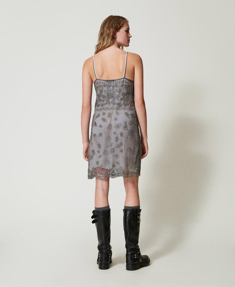 Scee by twin set Abito corto in tulle con ricamo a mano Italy