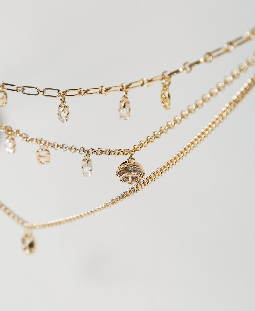 Scee by twin set Collana multifilo con pendenti Nuovo