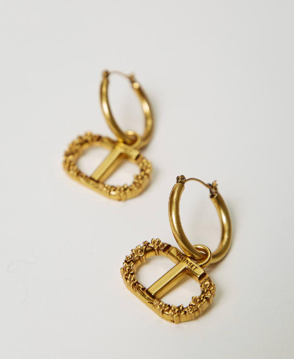 Scee by twin set Orecchini ad anello con Oval T floreale Vendita