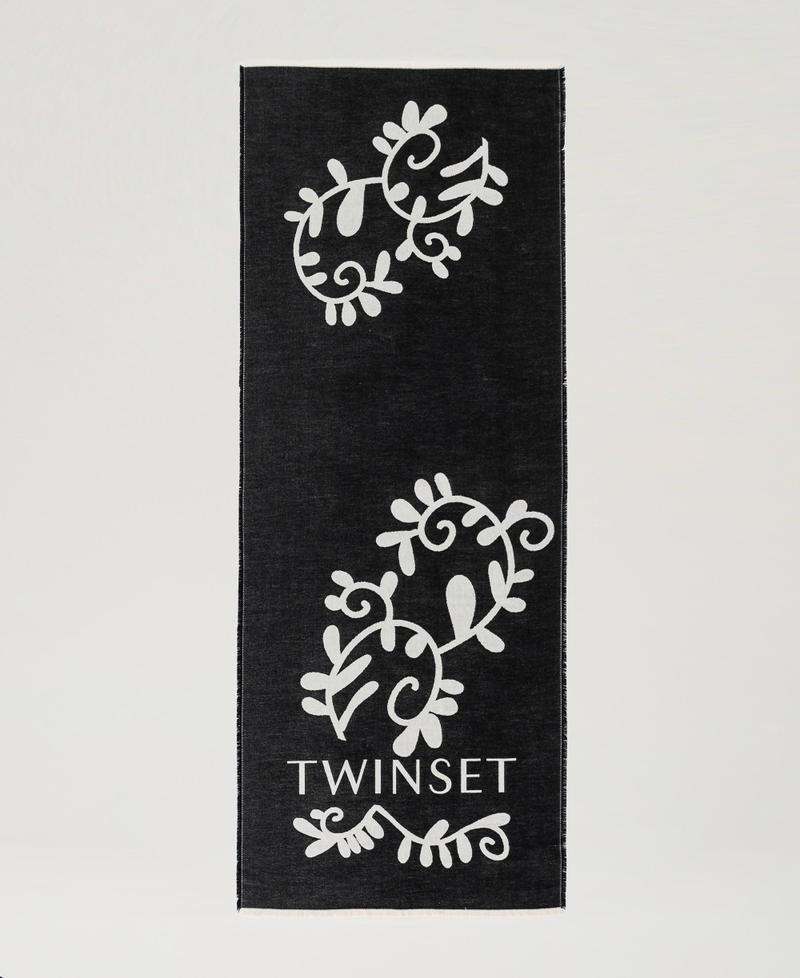 Scee by twin set Sciarpa jacquard con logo Soddisfazione Garantita