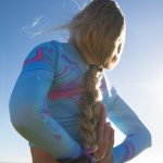 Sort of looser Eco-Crop Top Yoga_Blue Vendita Economica