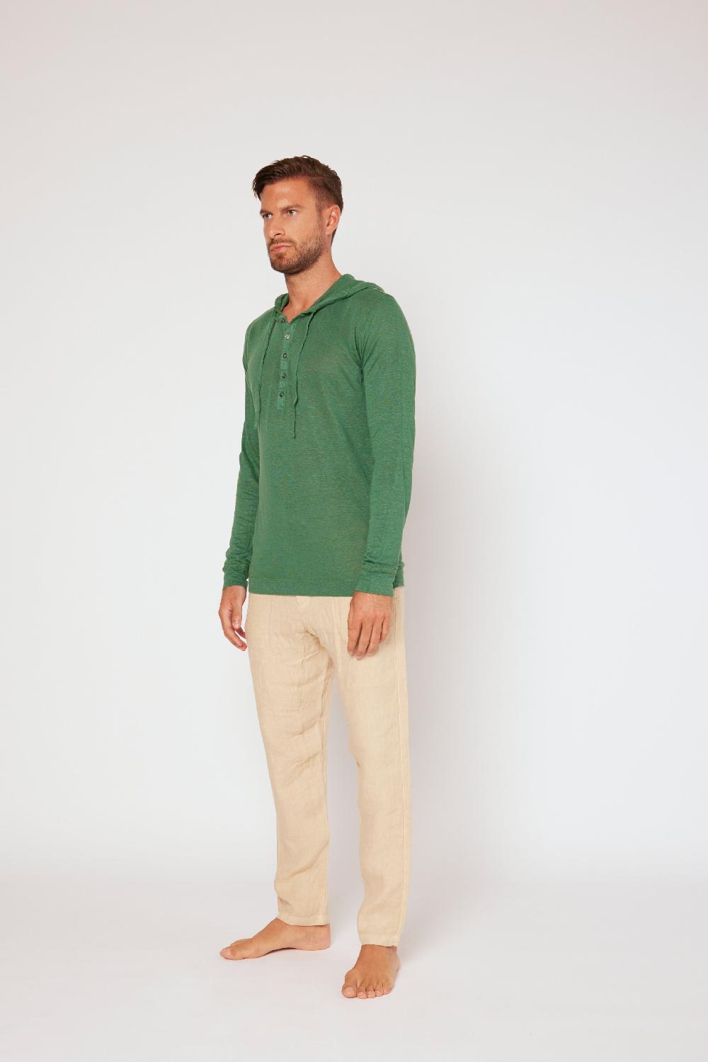 120% Lino Long Sleeve Hoodie Nuovo