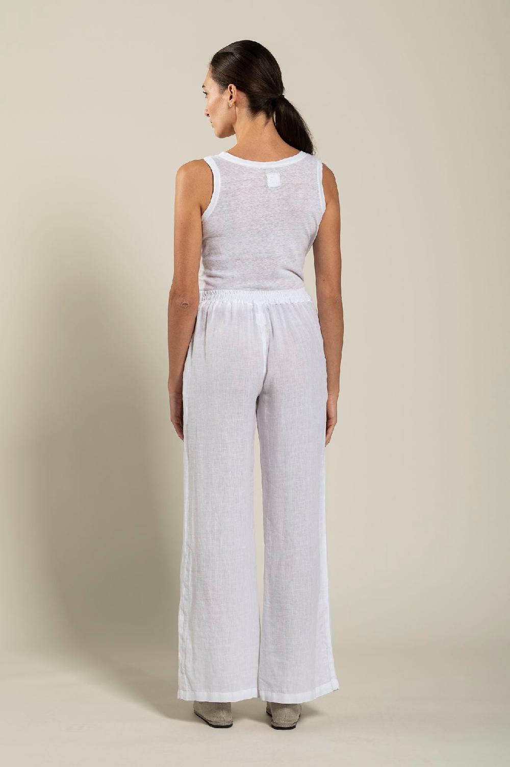 120% Lino High-Waisted Long Pants Soddisfazione Garantita