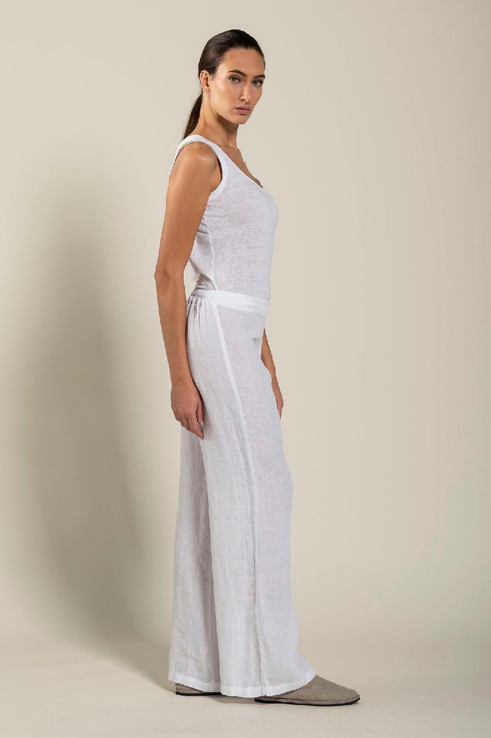 120% Lino High-Waisted Long Pants Soddisfazione Garantita