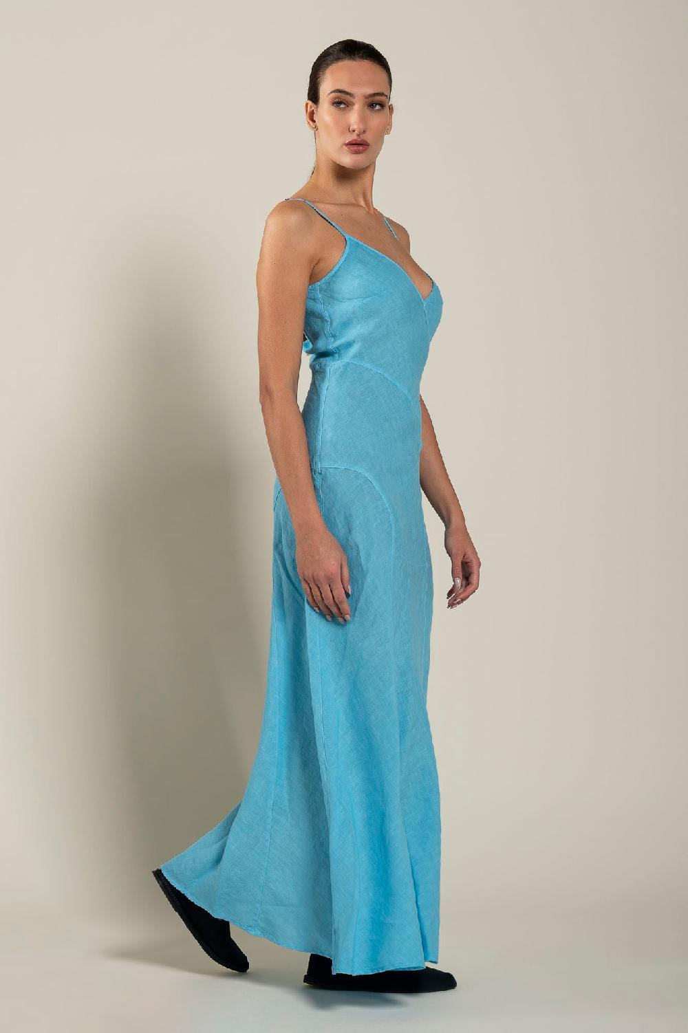 120% Lino Maxi Dress Novità