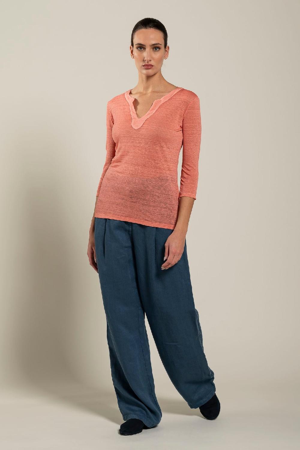 120% Lino Long Sleeve Women T-Shirt Hotsell