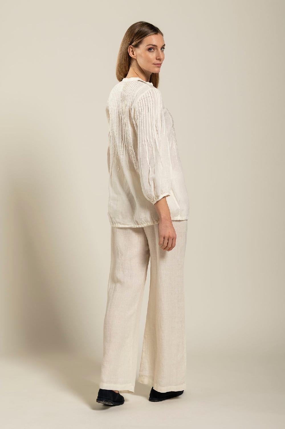 120% Lino Long Sleeve Blouse With Sequin Detail Sconto di tempo limitato