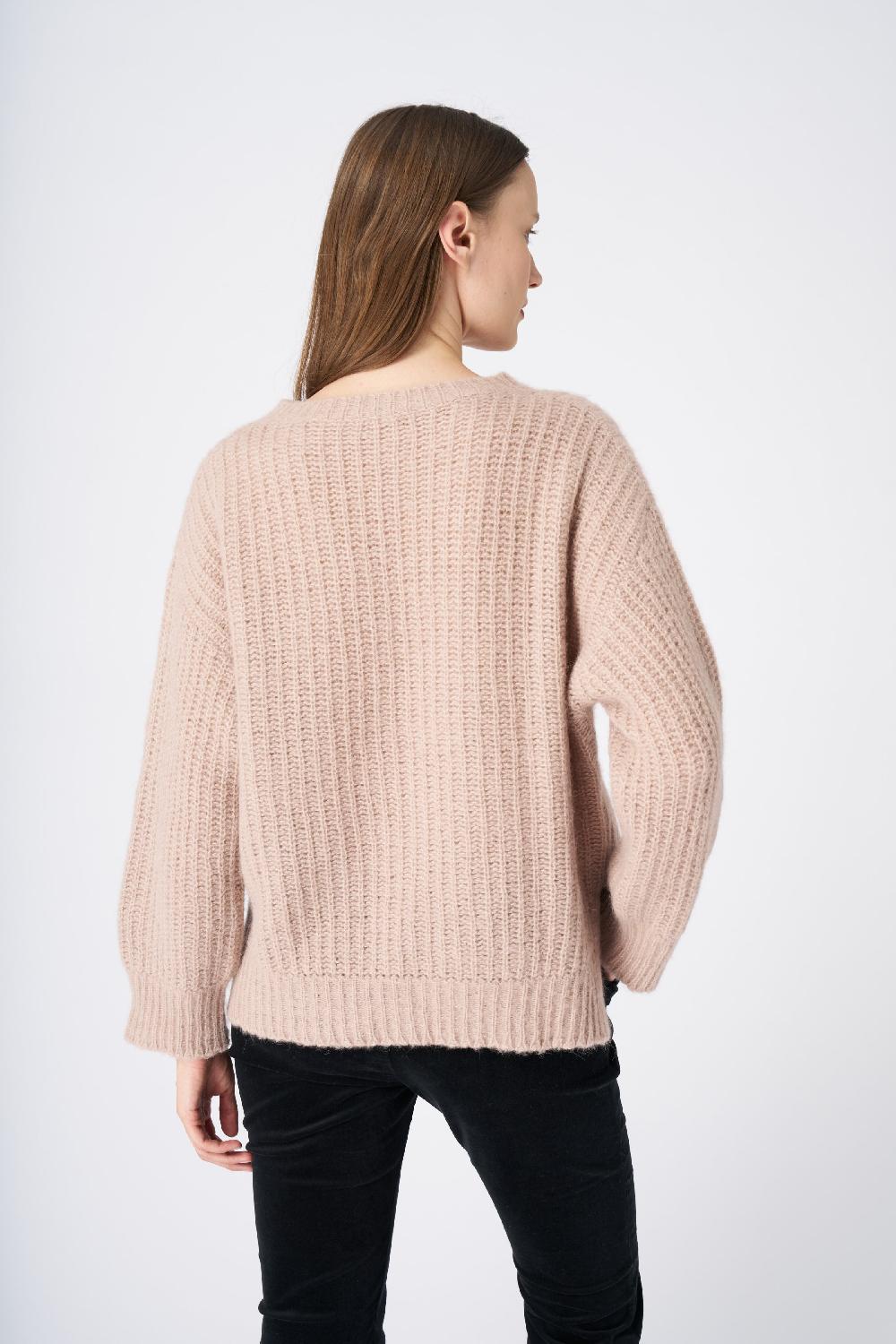120% Lino Ribbed Cashmere Blend Sweater Comprare a buon mercato