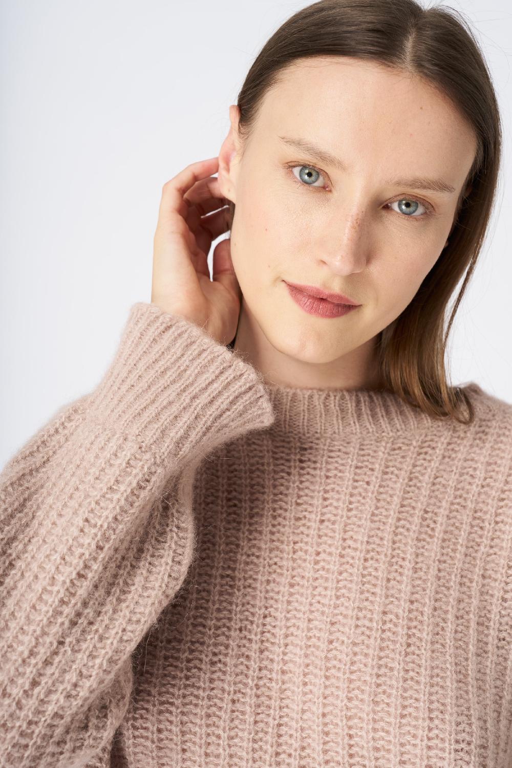 120% Lino Ribbed Cashmere Blend Sweater Comprare a buon mercato
