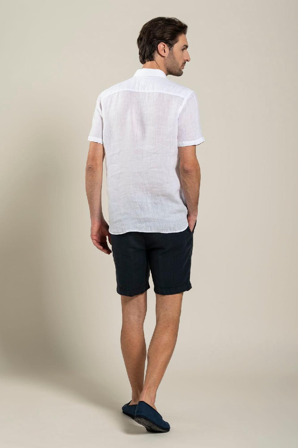 120% Lino Short Sleeve Regular Fit Man Shirt With Pocket Shopping online