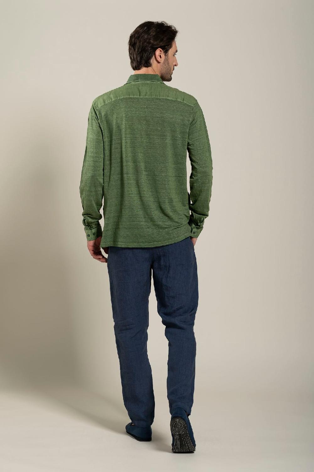 120% Lino Long Sleeve Man Shirt Black Friday