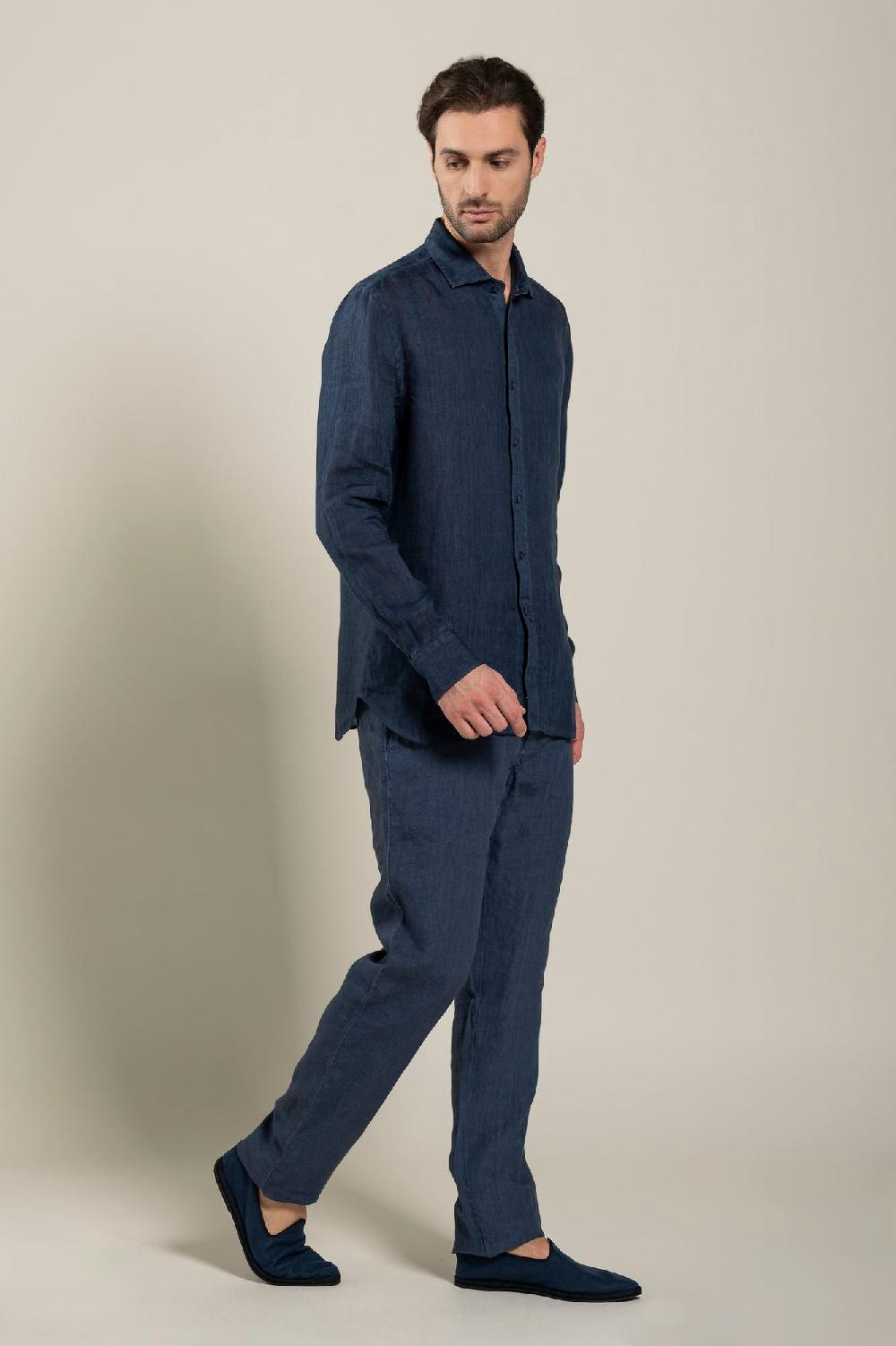 120% Lino Long Sleeve Man Classic Shirt Cyber Monday