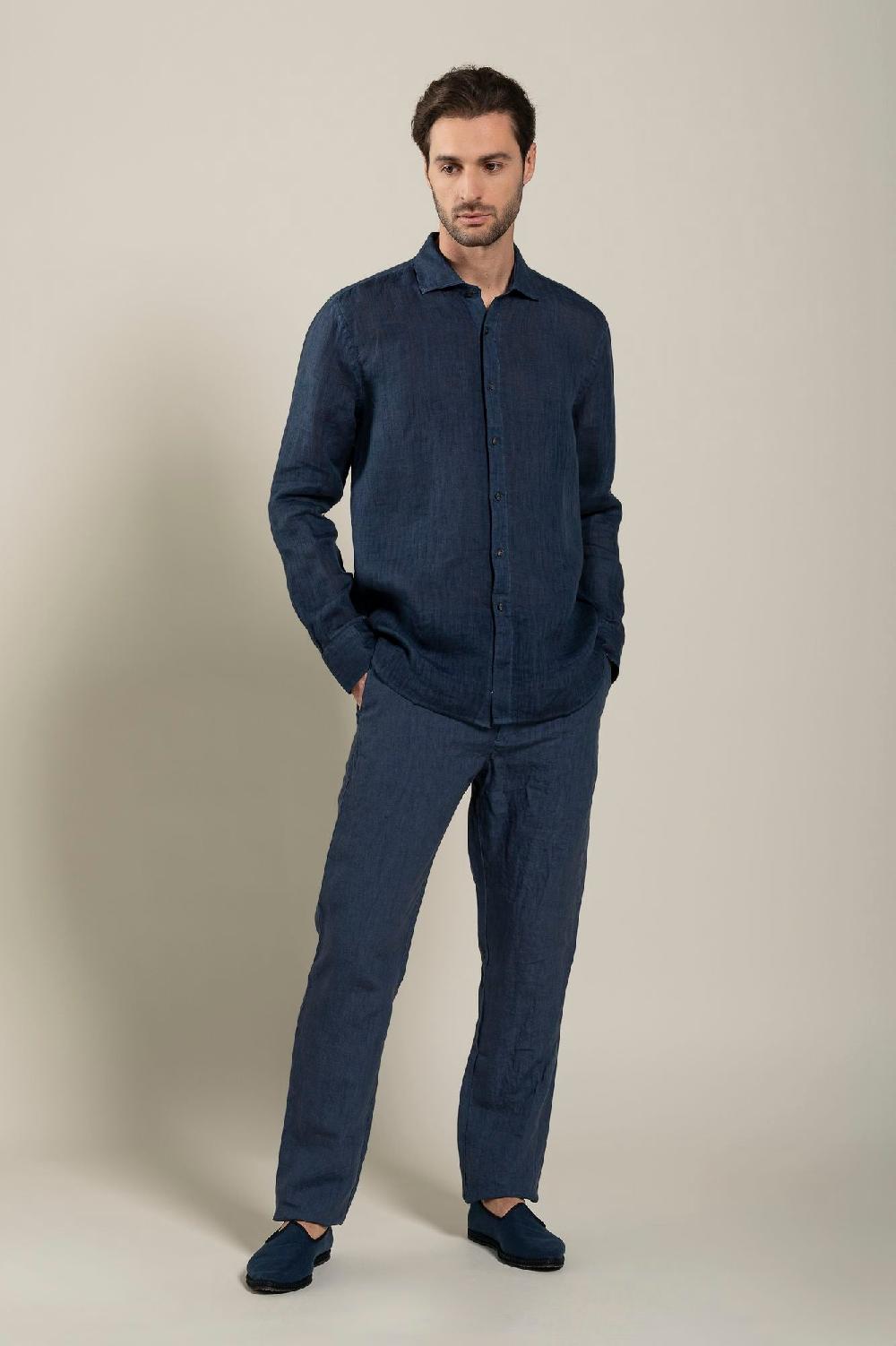 120% Lino Long Sleeve Man Classic Shirt Cyber Monday