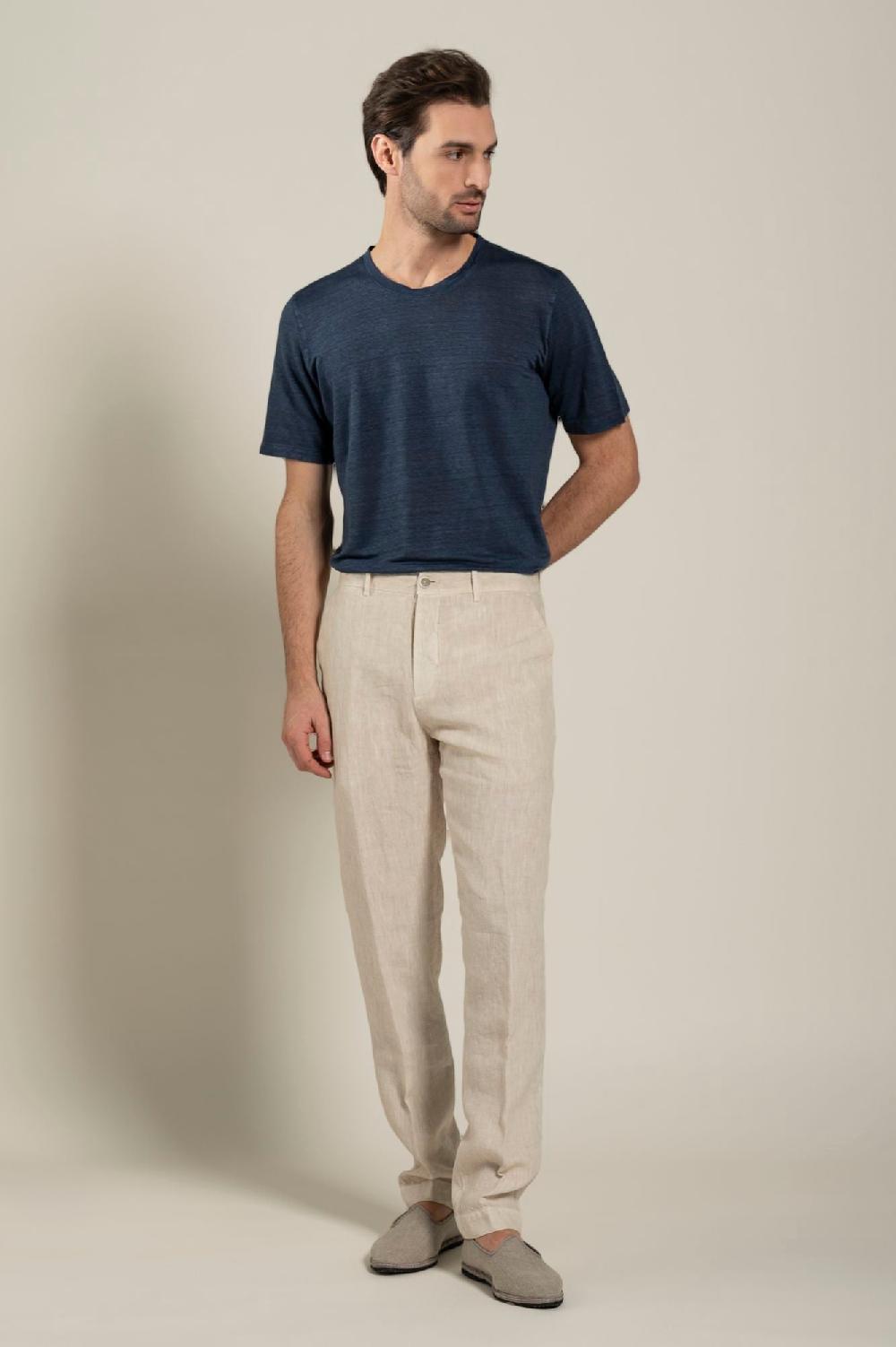 120% Lino Man Melange Chino Pant Offerta natalizia