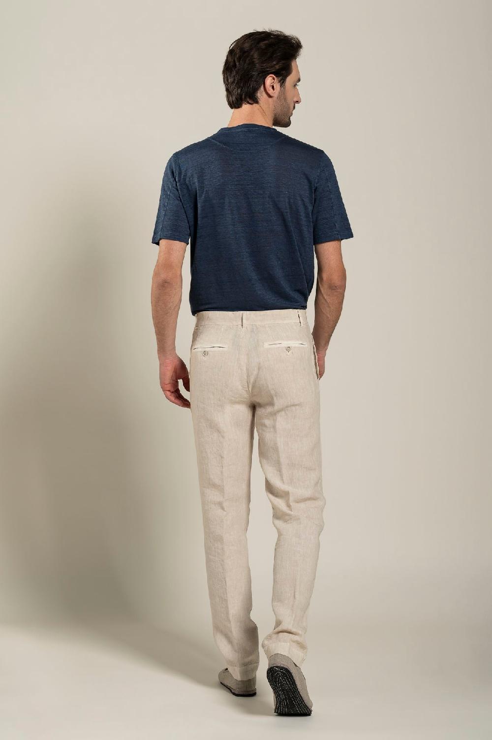 120% Lino Man Melange Chino Pant Offerta natalizia