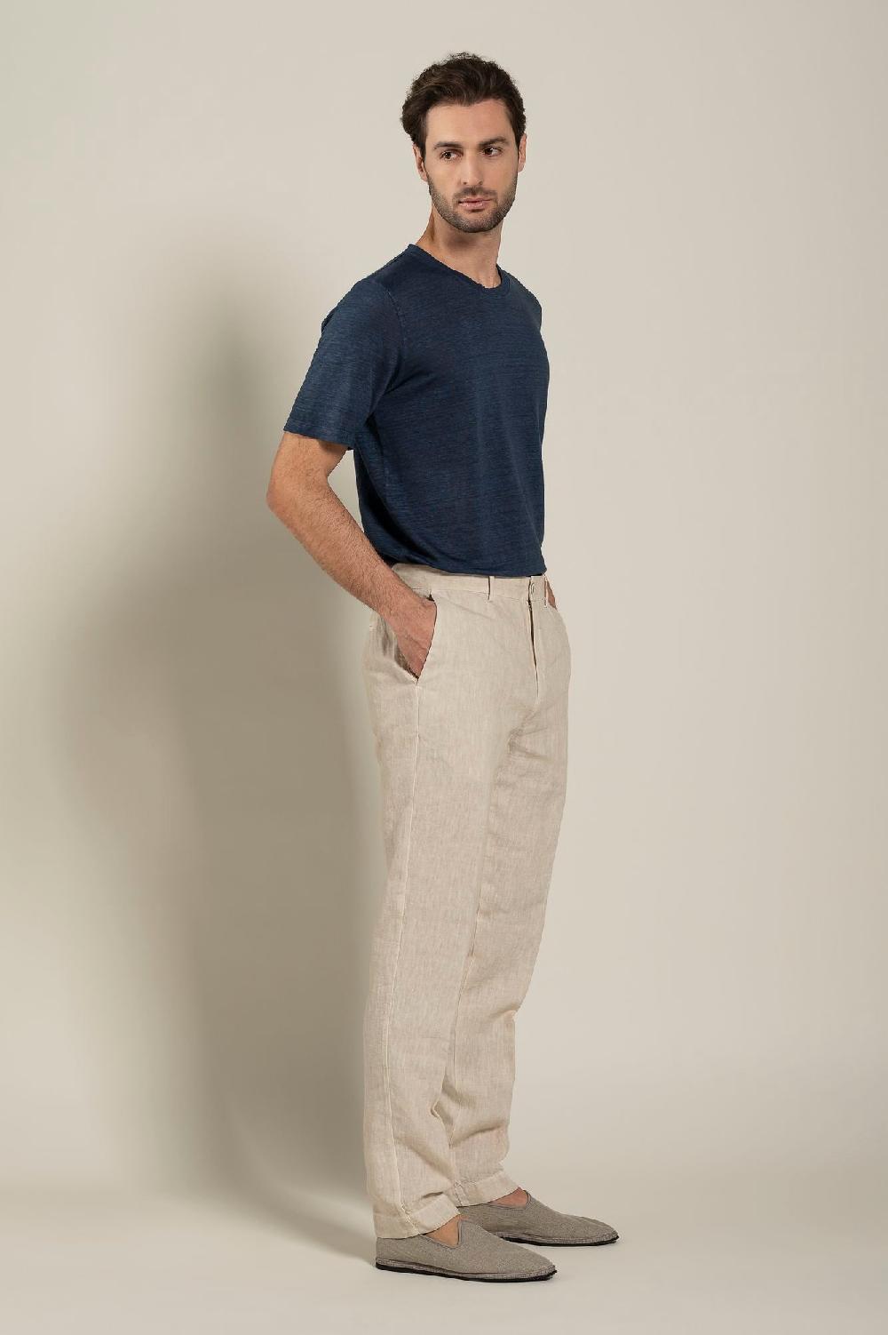 120% Lino Man Melange Chino Pant Offerta natalizia