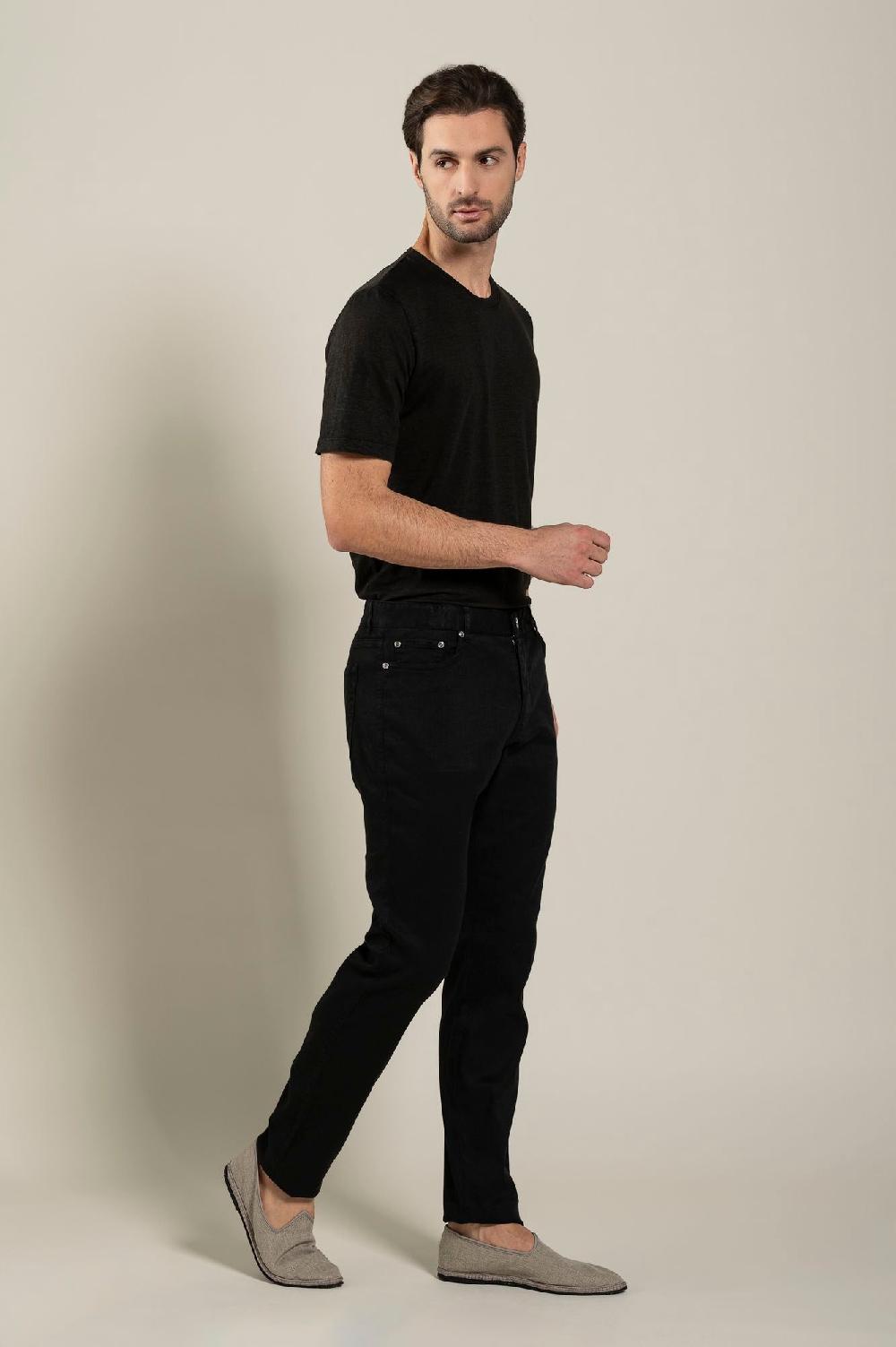 120% Lino 5 Pocket Slim Fit Pants Offerta San Valentino