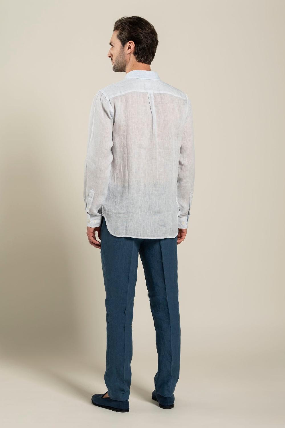 120% Lino Long Sleeve Regular Fit Man Shirt With Pocket Offerta Anniversario