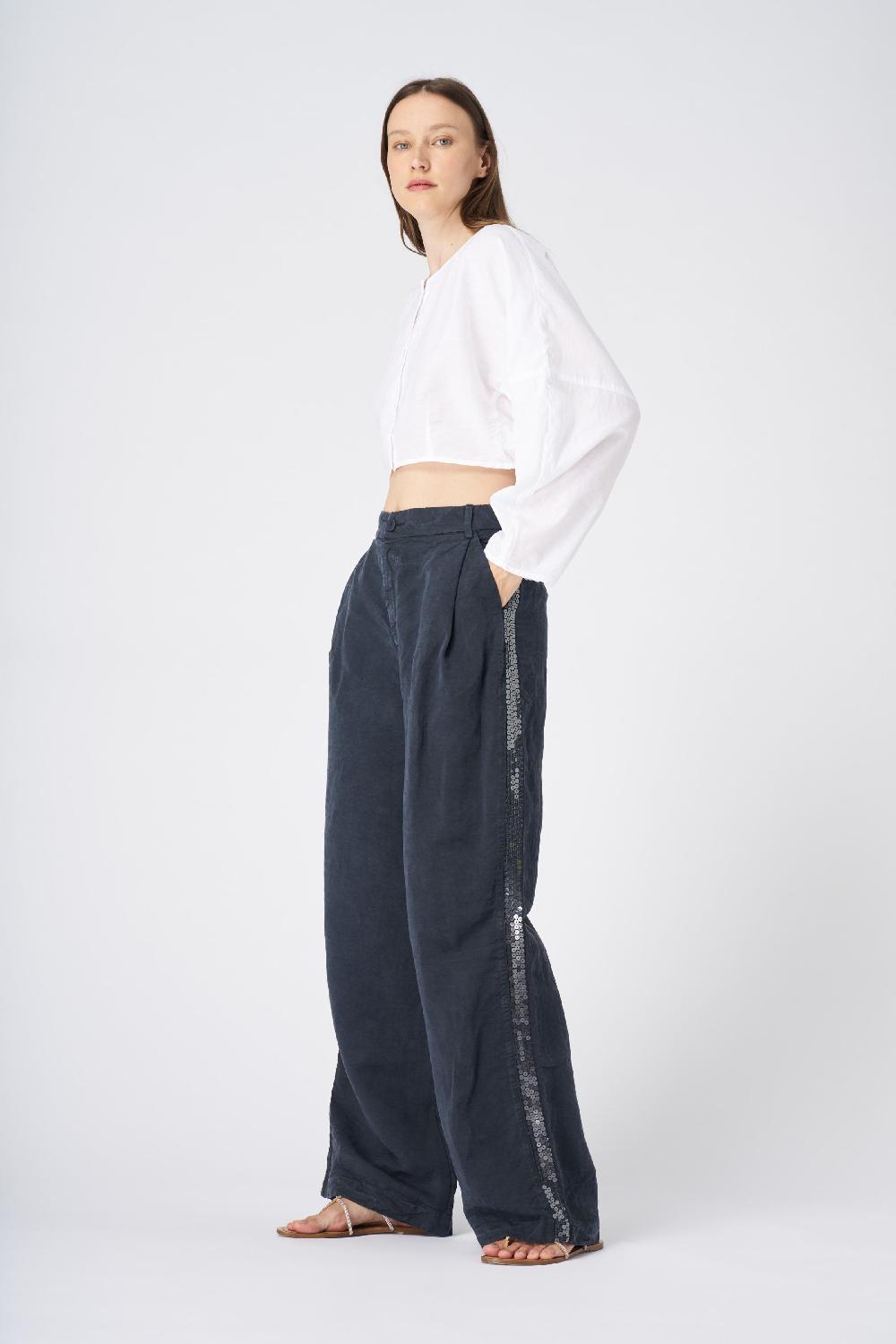 120% Lino Cropped Button-Down Linen Shirt Latest fashion