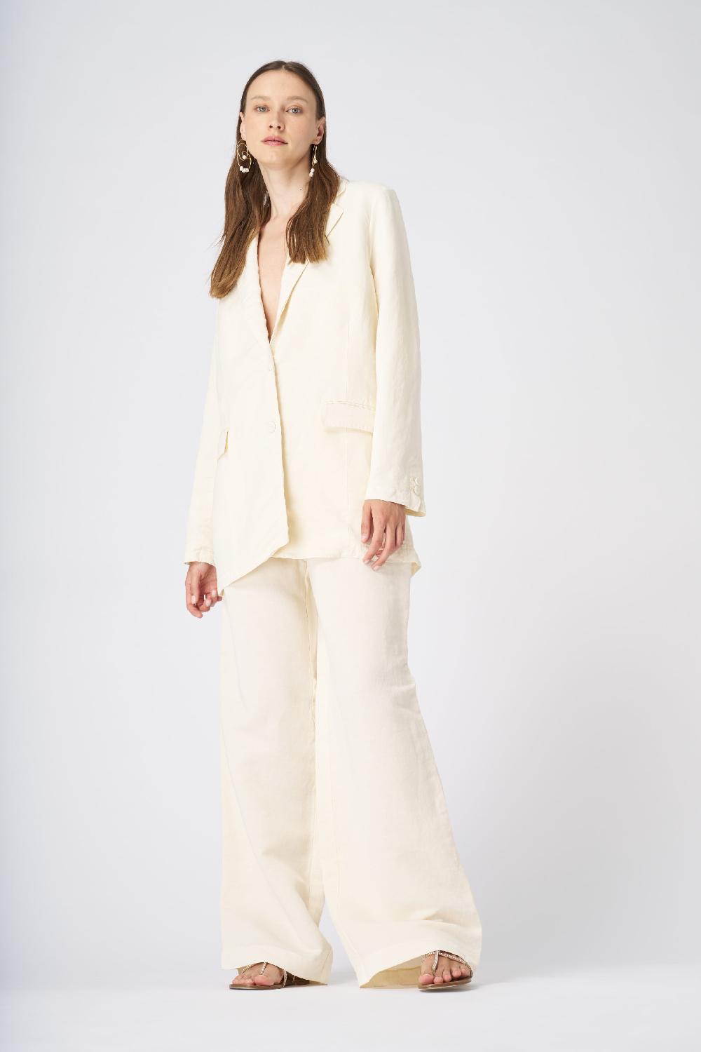 120% Lino Tailored Linen Blazer Grandi sconti
