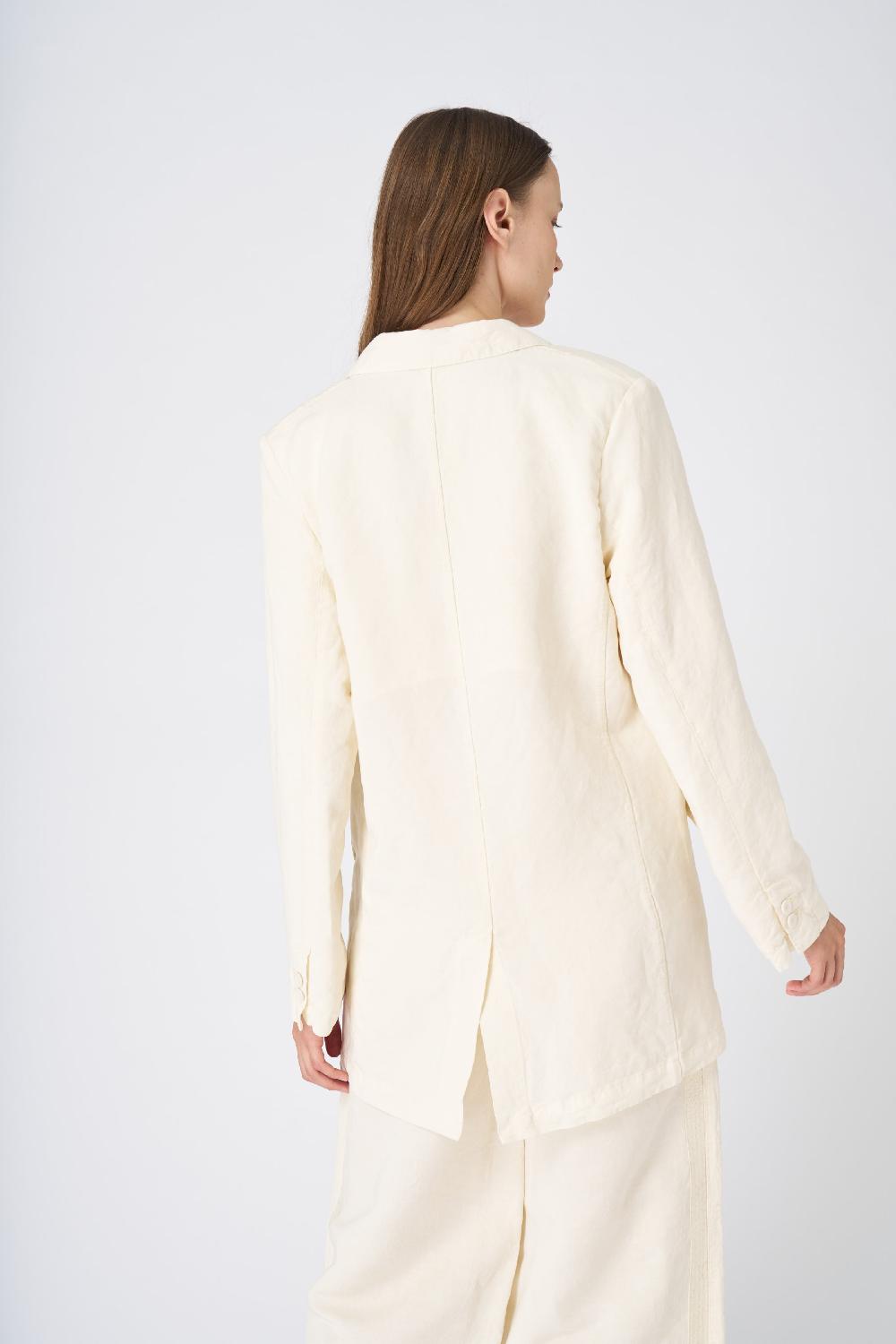 120% Lino Tailored Linen Blazer Grandi sconti
