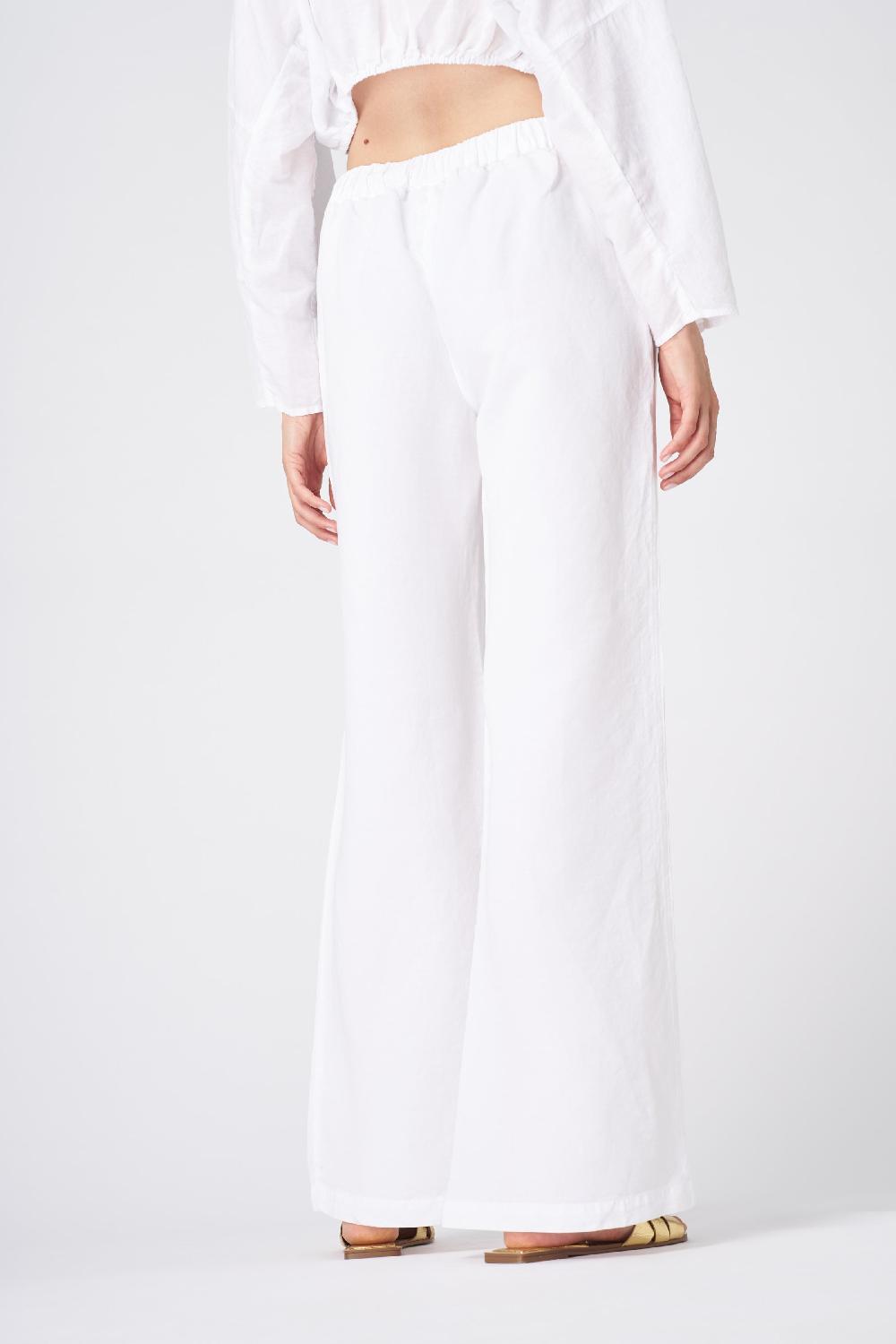 120% Lino Wide-Leg High-Waisted Linen Pants Nuovi prodotti